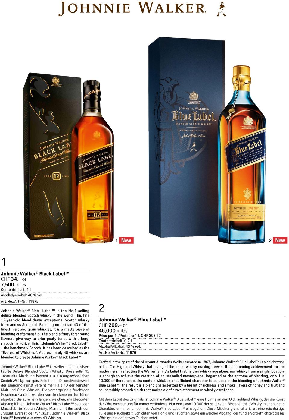The blend s fruity foreground flavours give way to drier peaty tones with a long, smooth malt-driven finish. Johnnie Walker Black Label the benchmark Scotch.