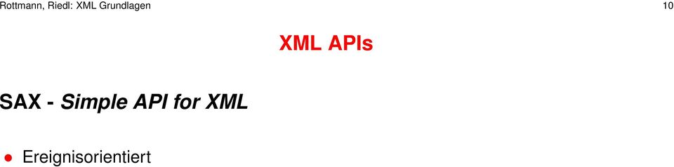 APIs SAX - Simple API