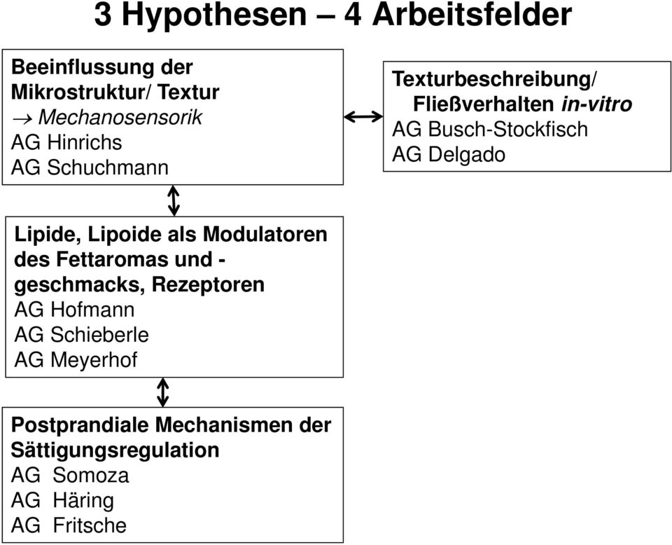 Delgado Lipide, Lipoide als Modulatoren des Fettaromas und - geschmacks, Rezeptoren AG Hofmann