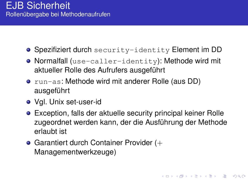 Rolle (aus DD) ausgeführt Vgl.