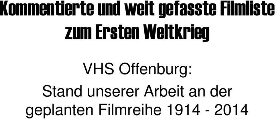 VHS Offenburg: Stand unserer
