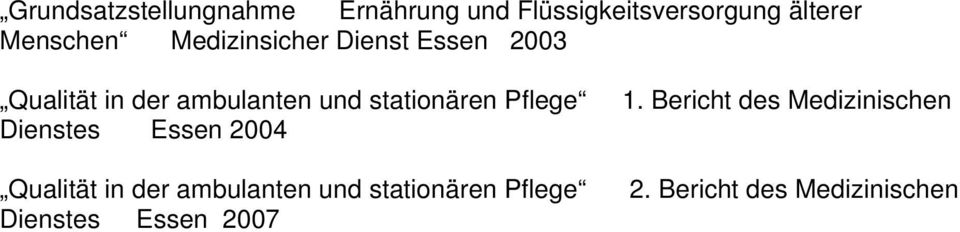 Pflege Dienstes Essen 2004 Qualität in der ambulanten und stationären Pflege