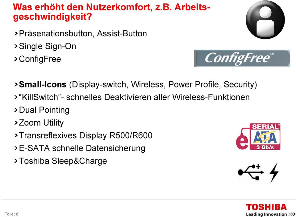 Wireless, Power Profile, Security) KillSwitch - schnelles Deaktivieren aller