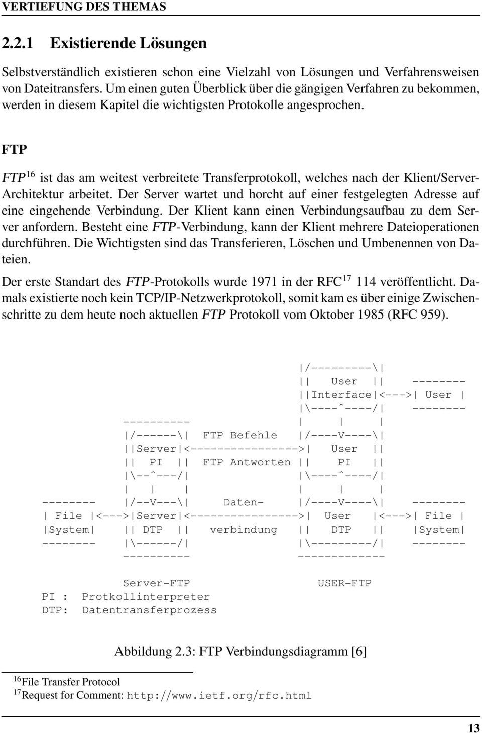 FTP FTP 16 ist das am weitest verbreitete Transferprotokoll, welches nach der Klient/Server- Architektur arbeitet.