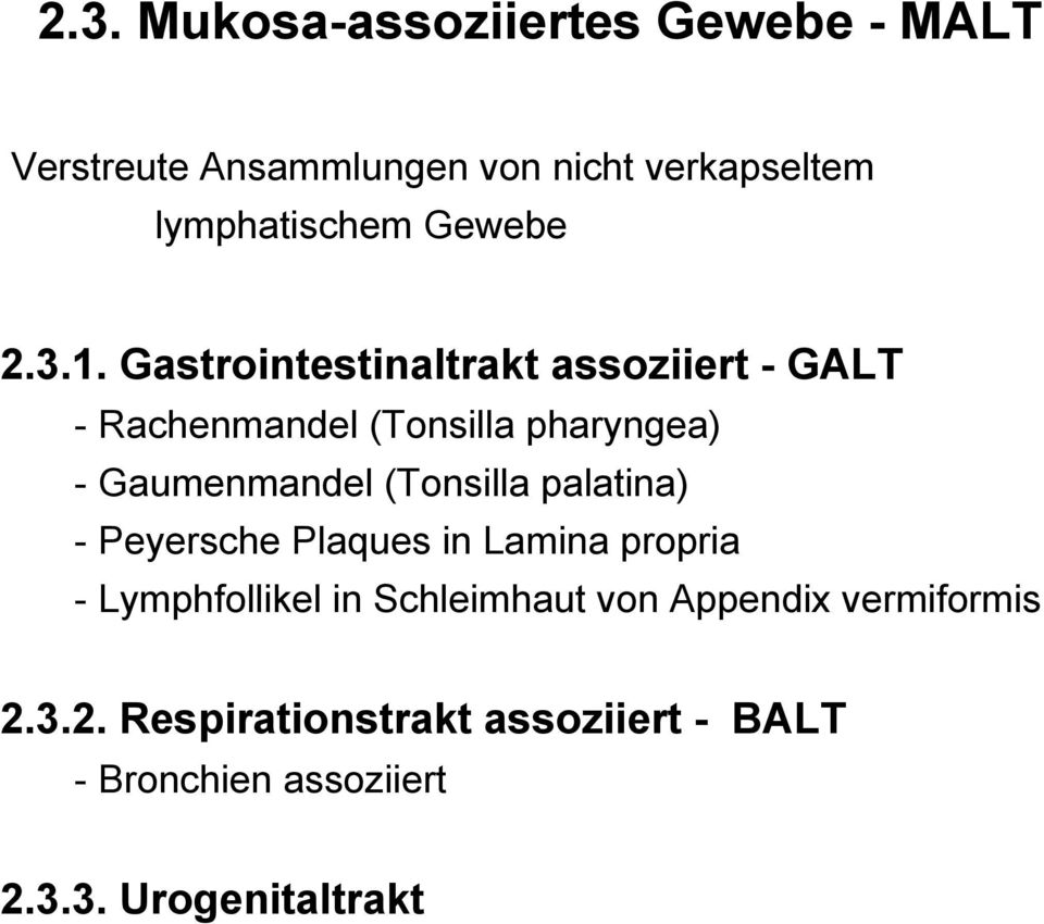 Gastrointestinaltrakt assoziiert - GALT - Rachenmandel (Tonsilla pharyngea) - Gaumenmandel (Tonsilla
