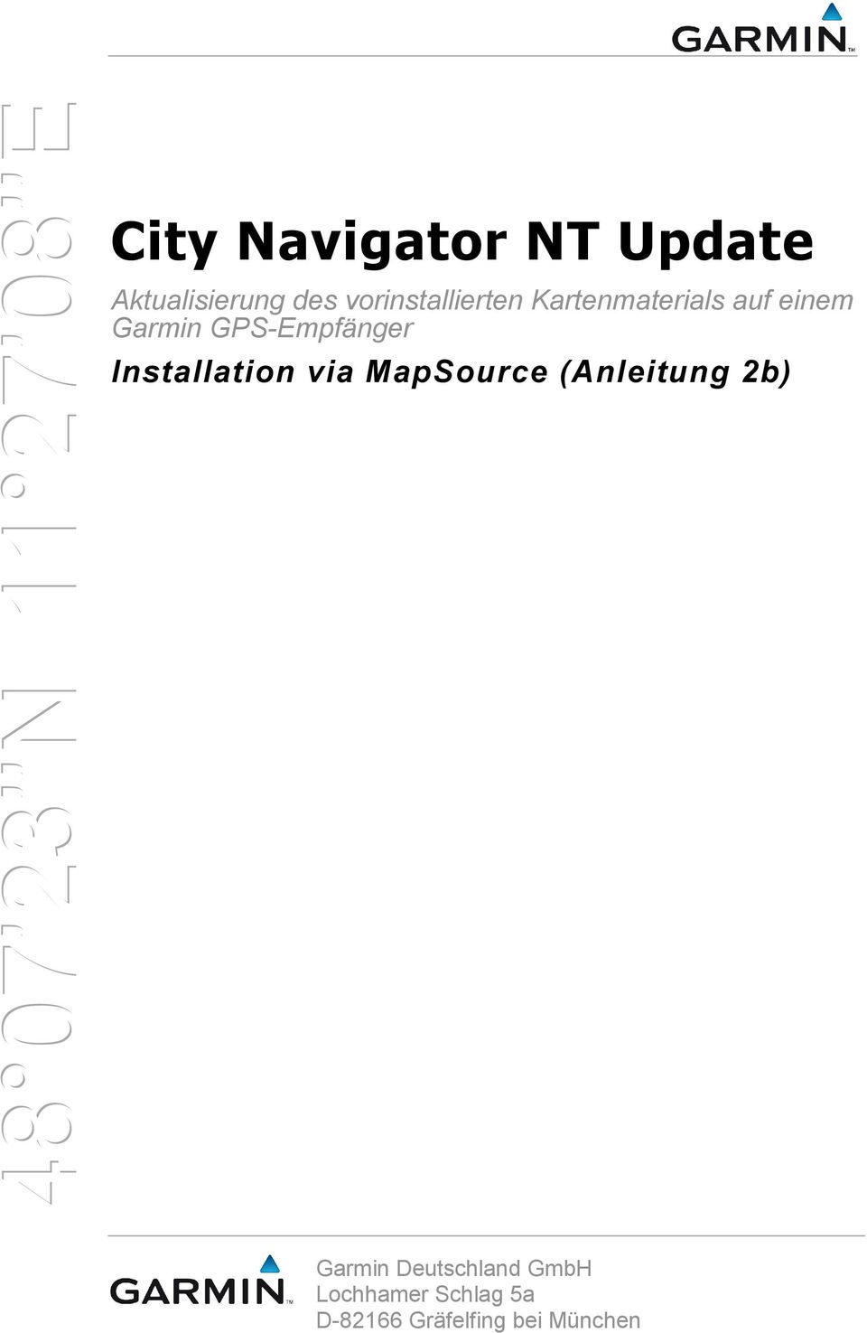 GPS-Empfänger Installation via MapSource (Anleitung 2b)