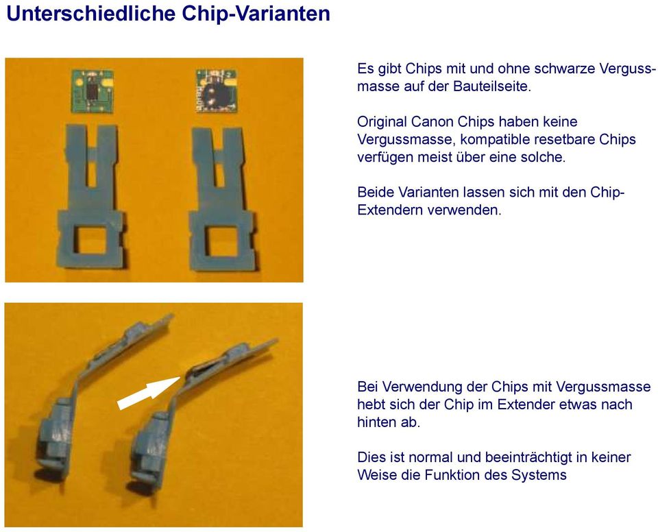 Beide Varianten lassen sich mit den Chip- Extendern verwenden.