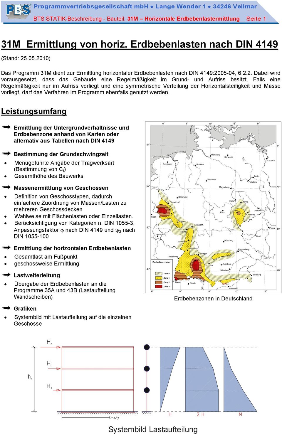 Falls eine Regelmäßigkeit nur im Aufriss vorliegt und eine symmetrische Verteilung der Horizontalsteifigkeit und Masse vorliegt, darf das Verfahren im Programm ebenfalls genutzt werden.