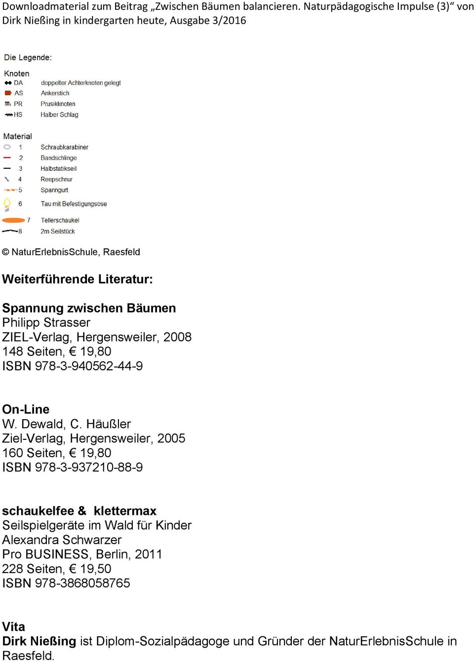 Häußler Ziel-Verlag, Hergensweiler, 2005 160 Seiten, 19,80 ISBN 978-3-937210-88-9 schaukelfee & klettermax