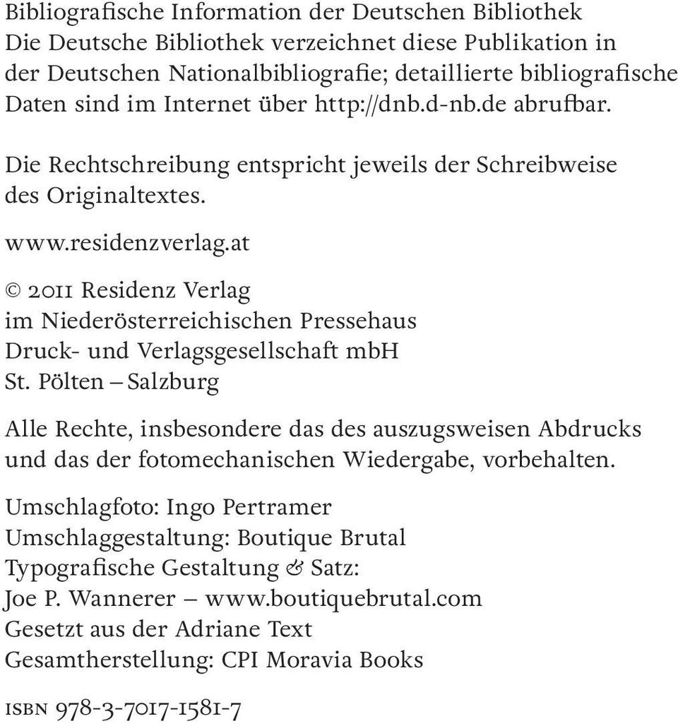 at 2011 Residenz Verlag im Niederösterreichischen Pressehaus Druck- und Verlagsgesellschaft mbh St.