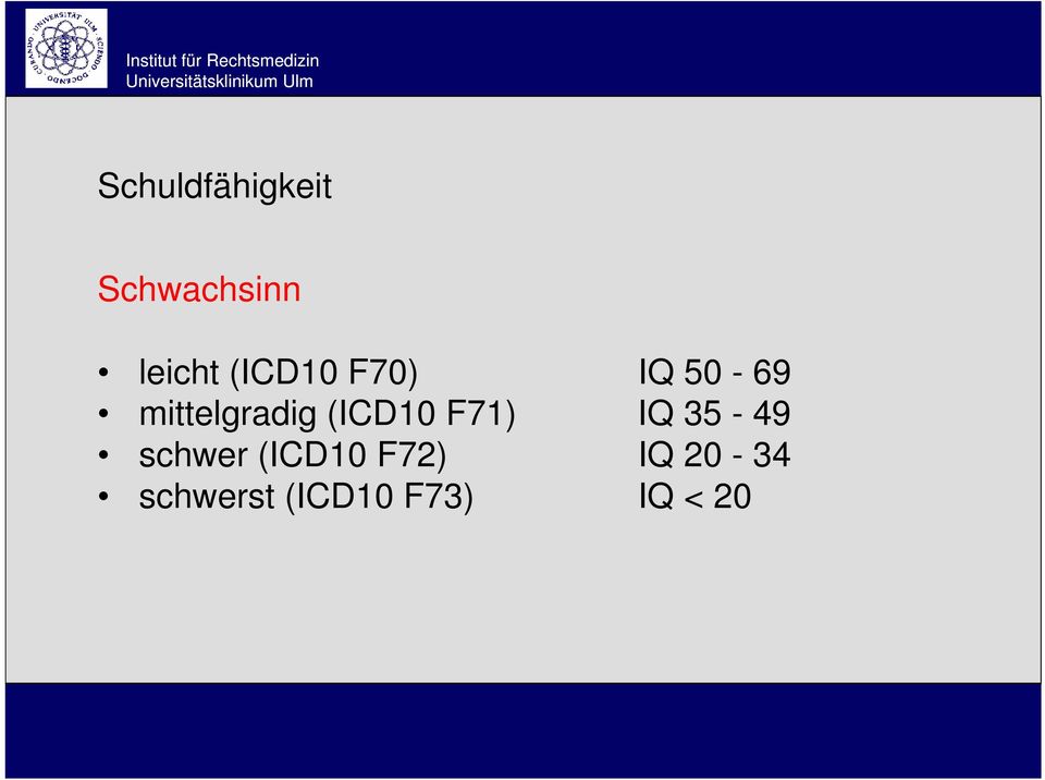 (ICD10 F71) IQ 35-49 schwer (ICD10