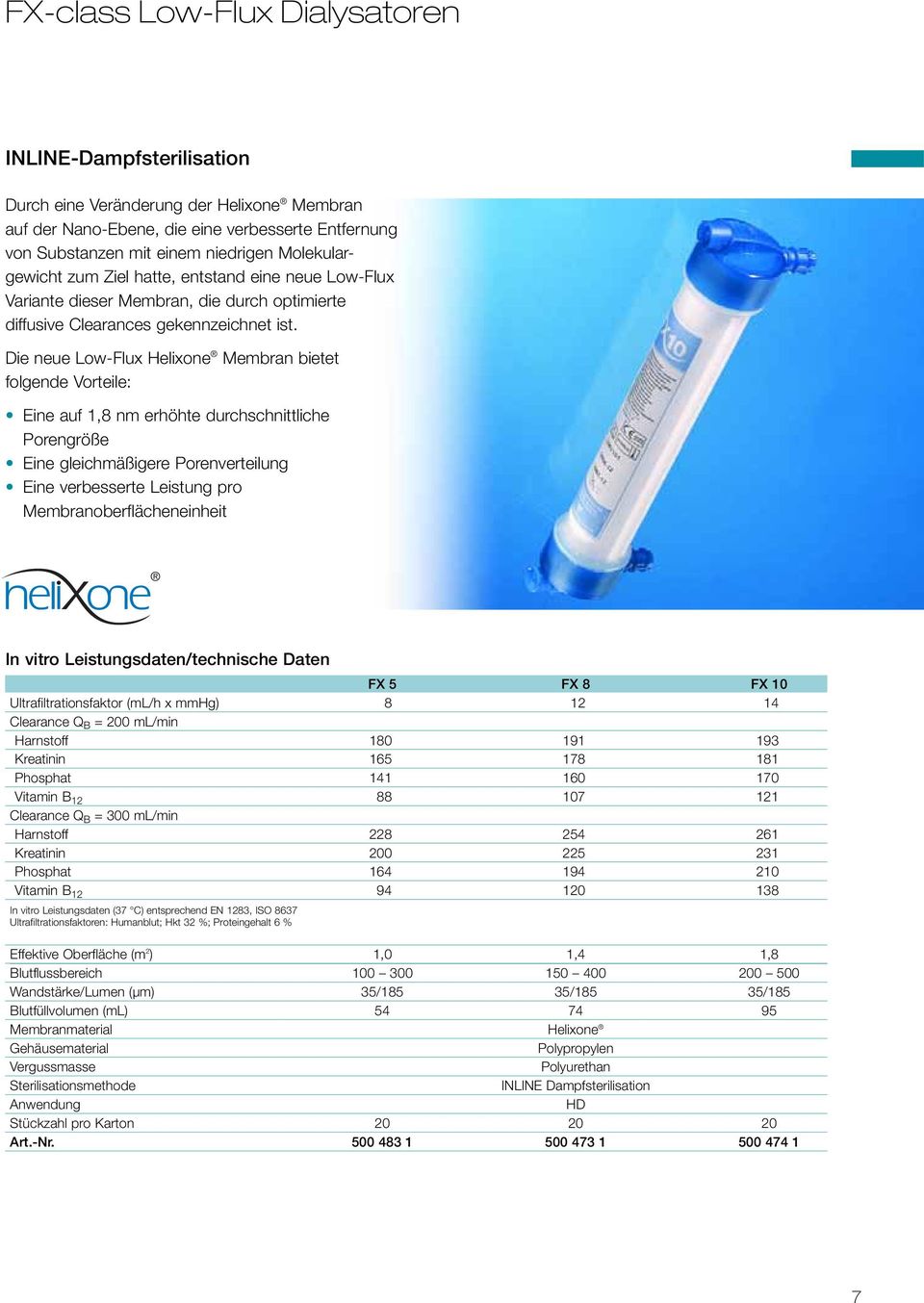 Die neue Low-Flux Helixone Membran bietet folgende Vorteile: Eine auf 1,8 nm erhöhte durchschnittliche Porengröße Eine gleichmäßigere Porenverteilung Eine verbesserte Leistung pro