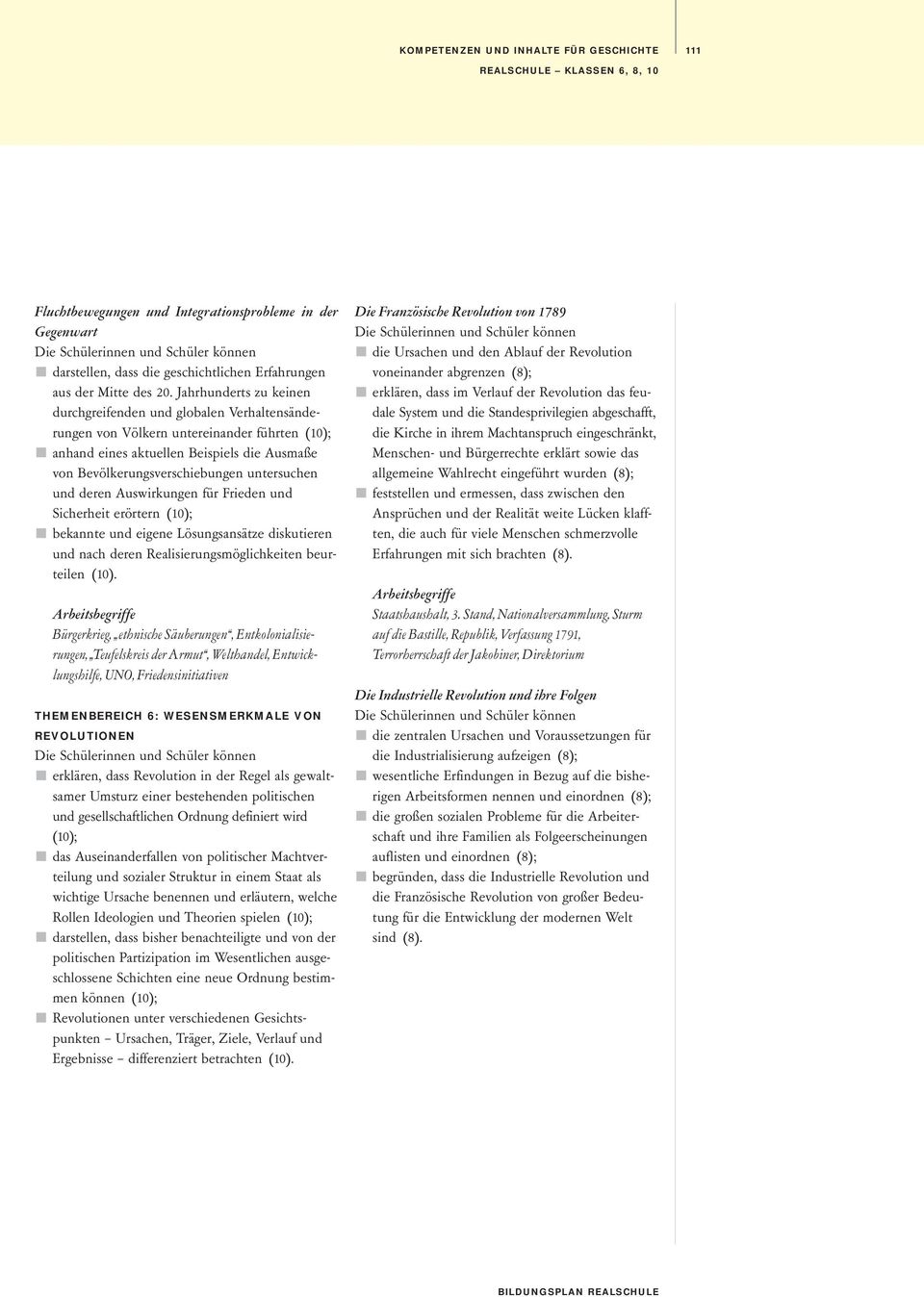 untersuchen und deren Auswirkungen für Frieden und Sicherheit erörtern (10); bekannte und eigene Lösungsansätze diskutieren und nach deren Realisierungsmöglichkeiten beurteilen (10).