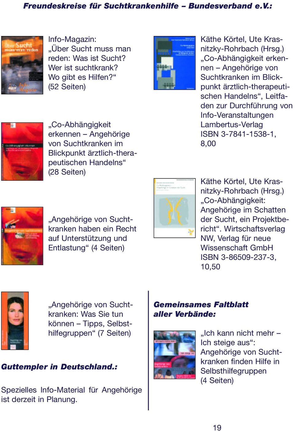 Entlastung (4 Seiten) Käthe Körtel, Ute Krasnitzky-Rohrbach (Hrsg.
