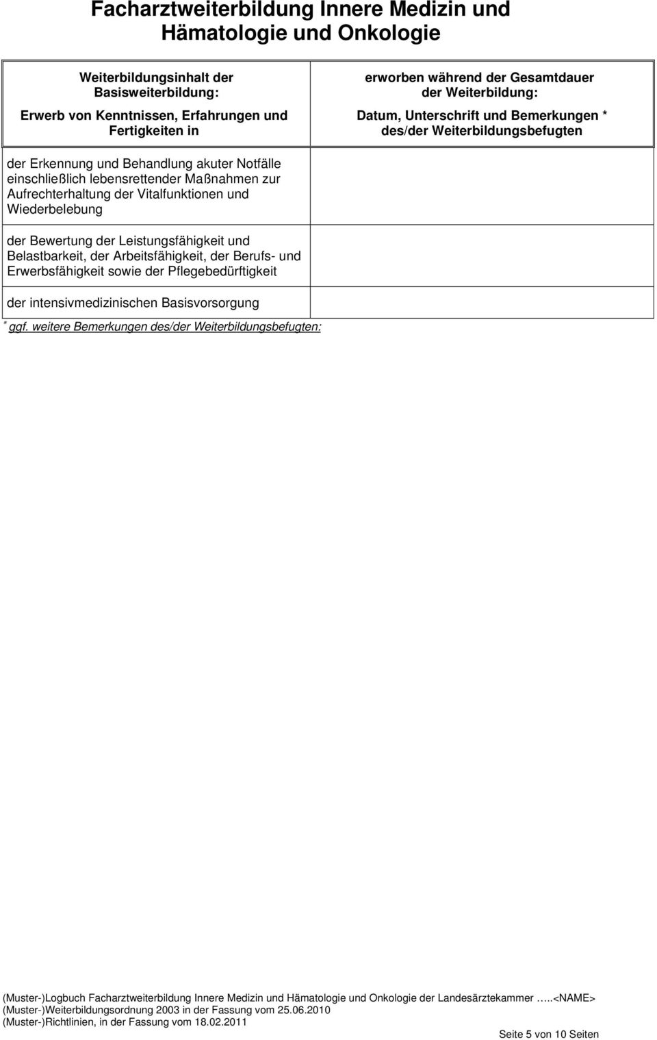 Aufrechterhaltung der Vitalfunktionen und Wiederbelebung der Bewertung der Leistungsfähigkeit und Belastbarkeit, der