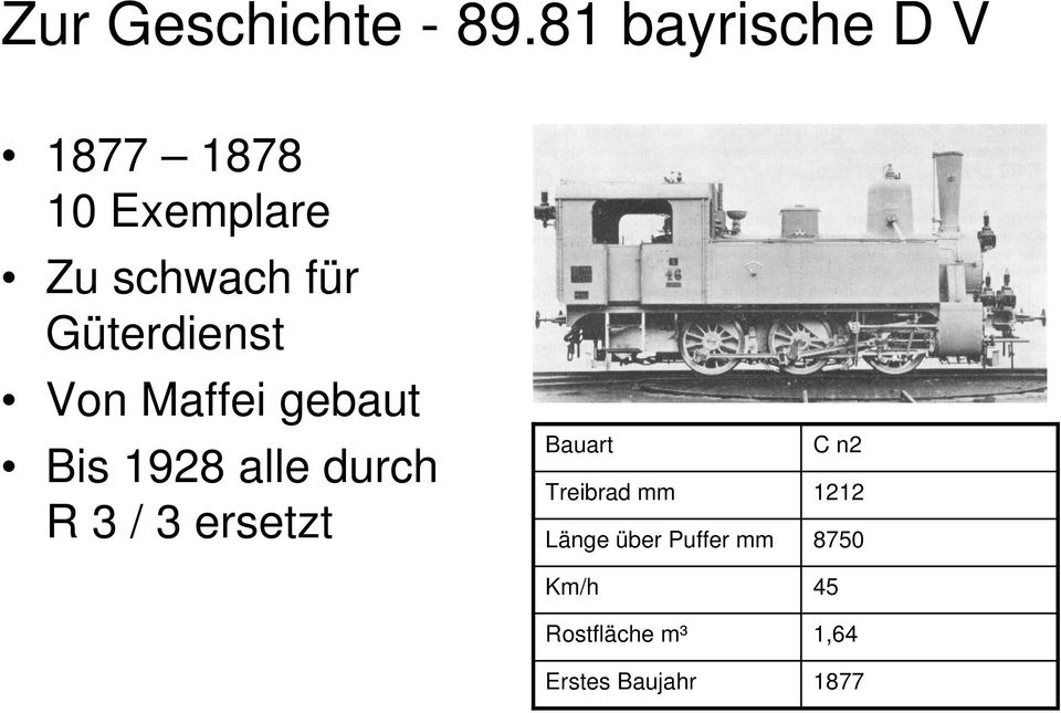 Güterdienst Von Maffei gebaut Bis 1928 alle durch R 3 / 3
