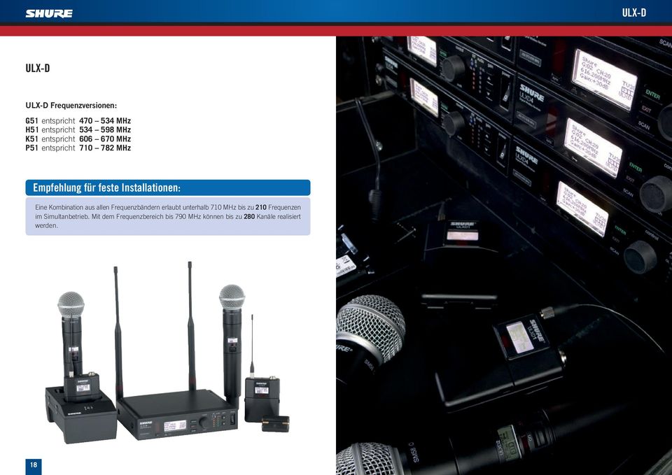 Eine Kombination aus allen Frequenzbändern erlaubt unterhalb 710 MHz bis zu 210 Frequenzen im