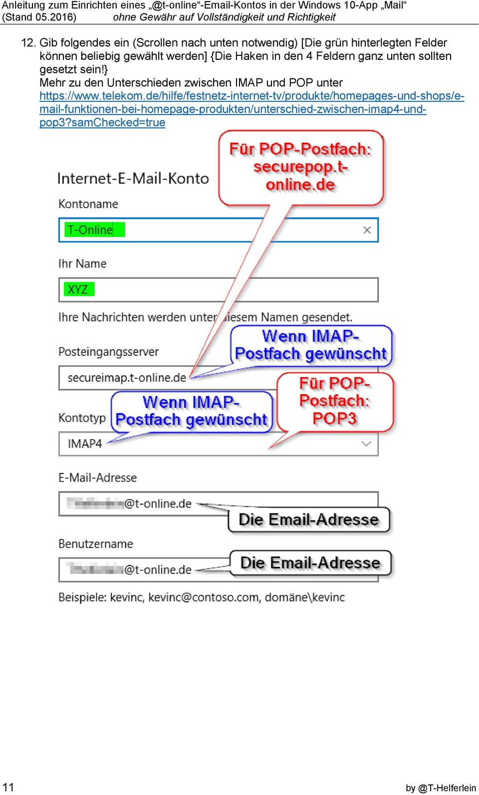 } Mehr zu den Unterschieden zwischen IMAP und POP unter https://www.telekom.