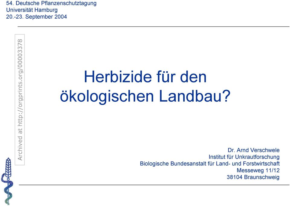 Landbau? Dr.