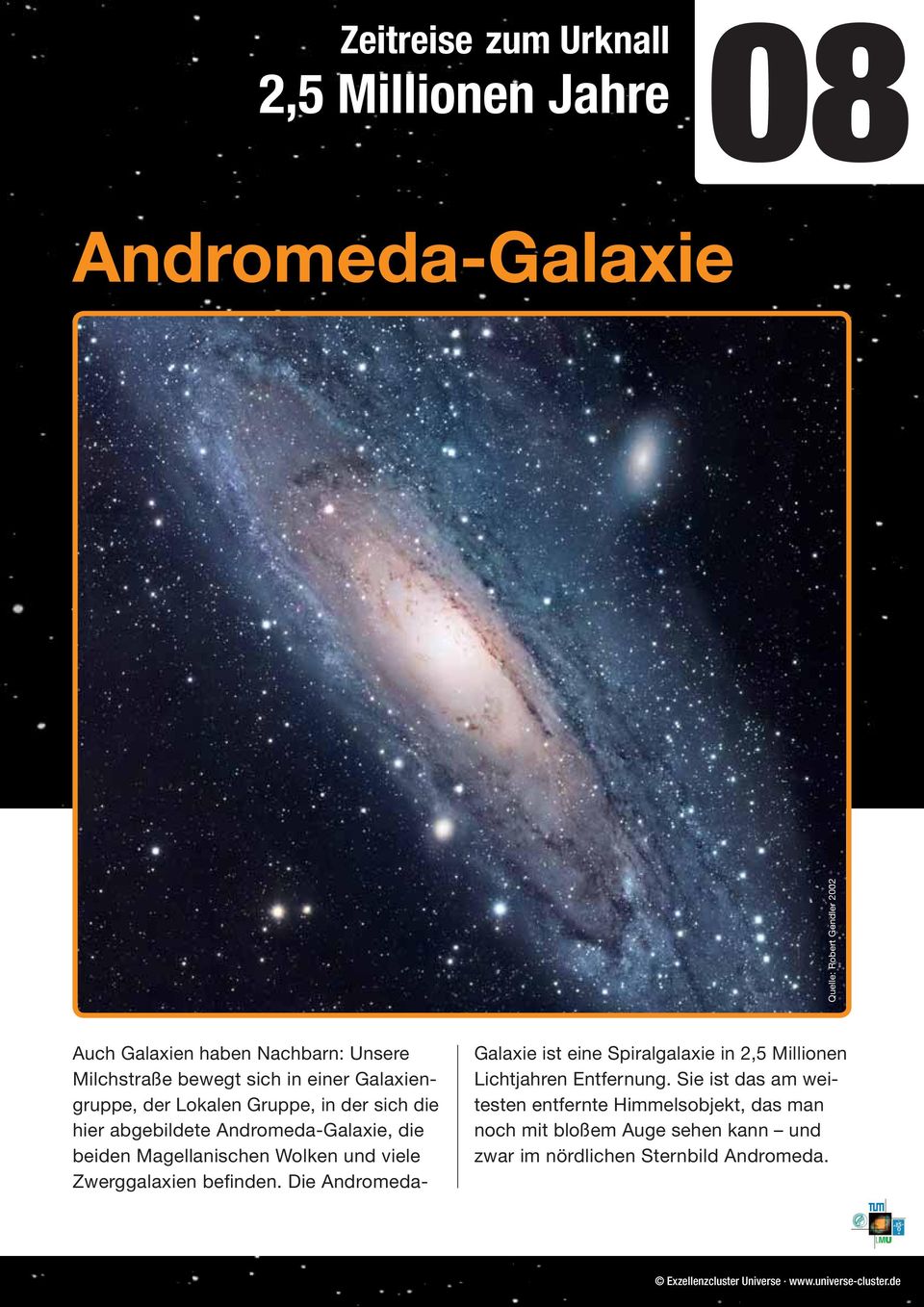 und viele Zwerggalaxien befinden. Die Andromeda- Galaxie ist eine Spiralgalaxie in 2,5 Millionen Lichtjahren Entfernung.