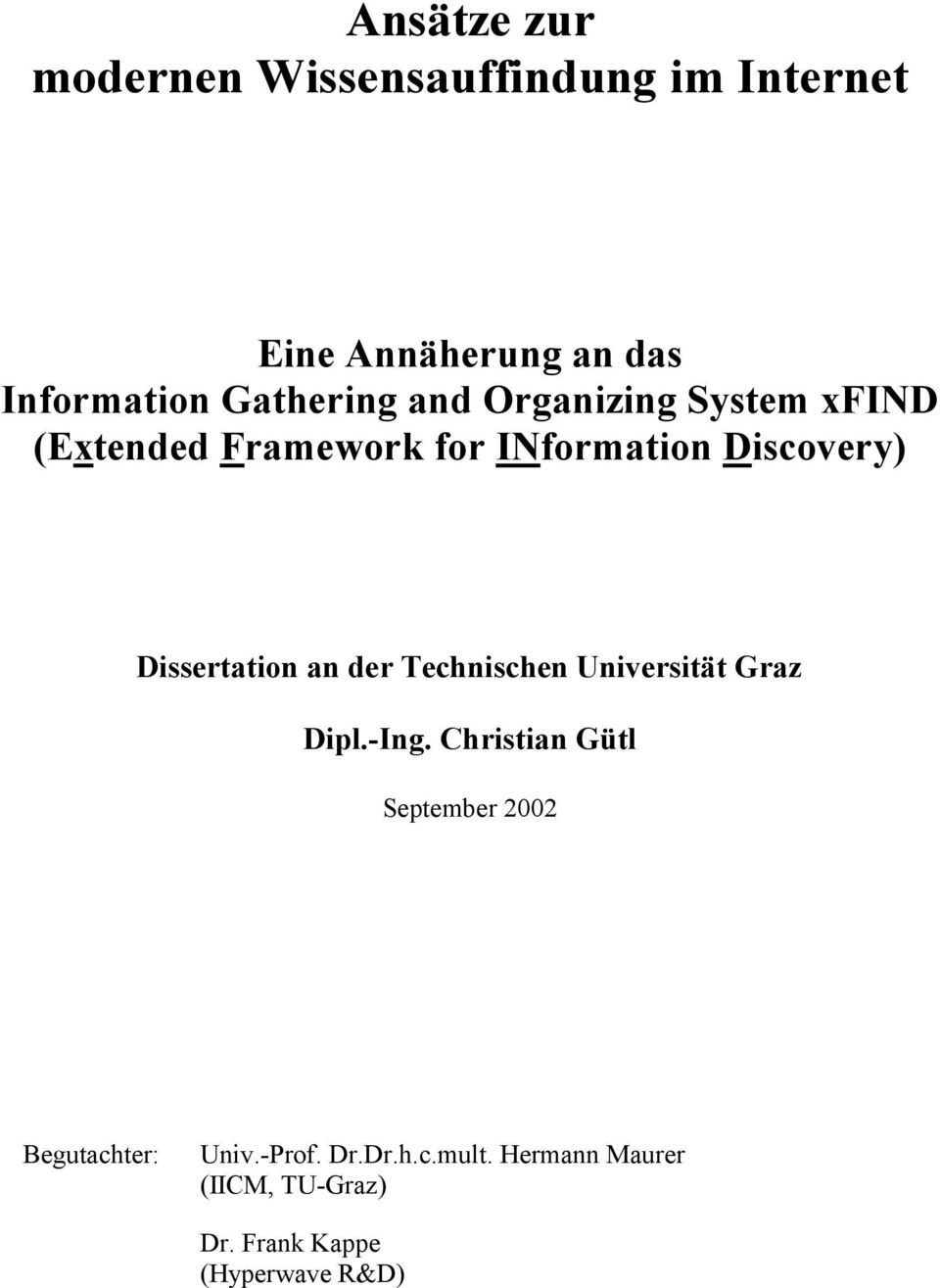 Dissertation an der Technischen Universität Graz Dipl.-Ing.