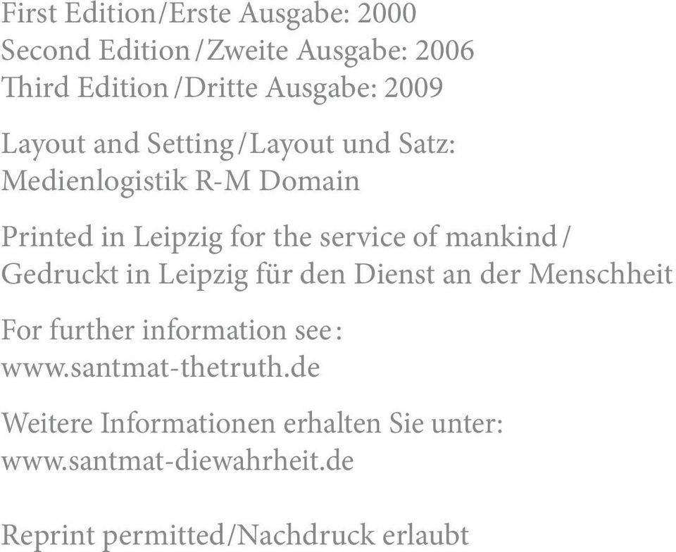 mankind / Gedruckt in Leipzig für den Dienst an der Menschheit For further information see : www.
