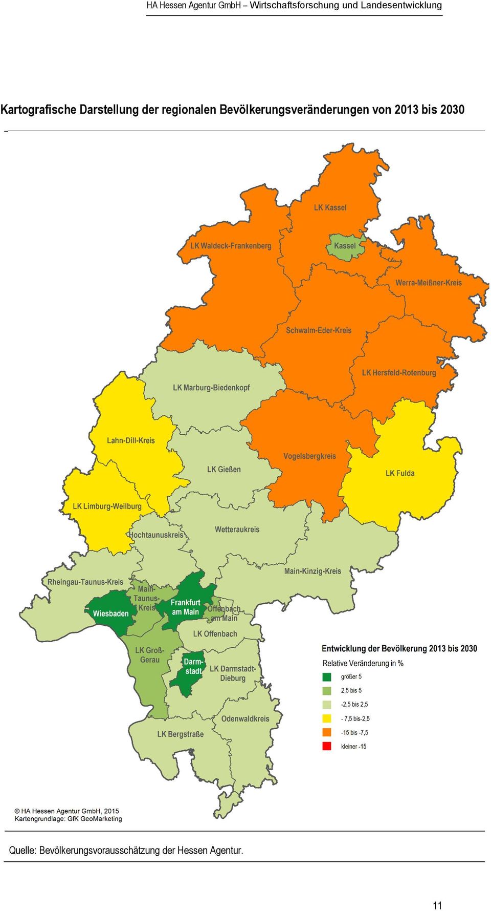 regionalen Bevölkerungsveränderungen von 2013 bis