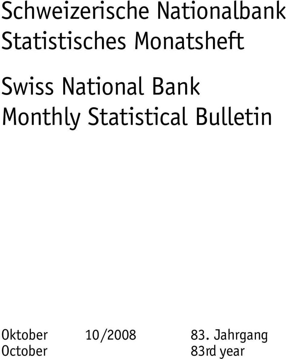 National Bank Monthly Statistical