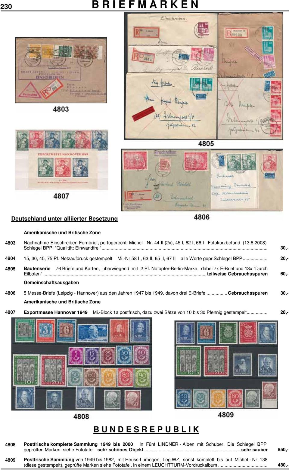 schlegel BPP... 20,- 4805 Bautenserie 76 Briefe und Karten, überwiegend mit 2 Pf. Notopfer-Berlin-Marke, dabei 7x E-Brief und 13x "Durch Eilboten".