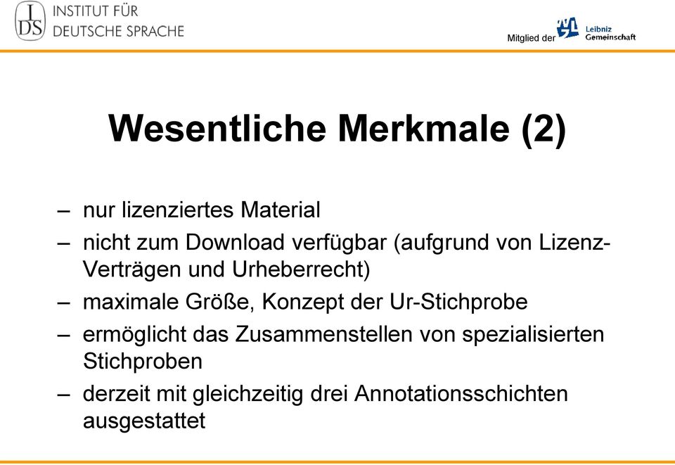 Größe, Konzept der Ur-Stichprobe ermöglicht das Zusammenstellen von