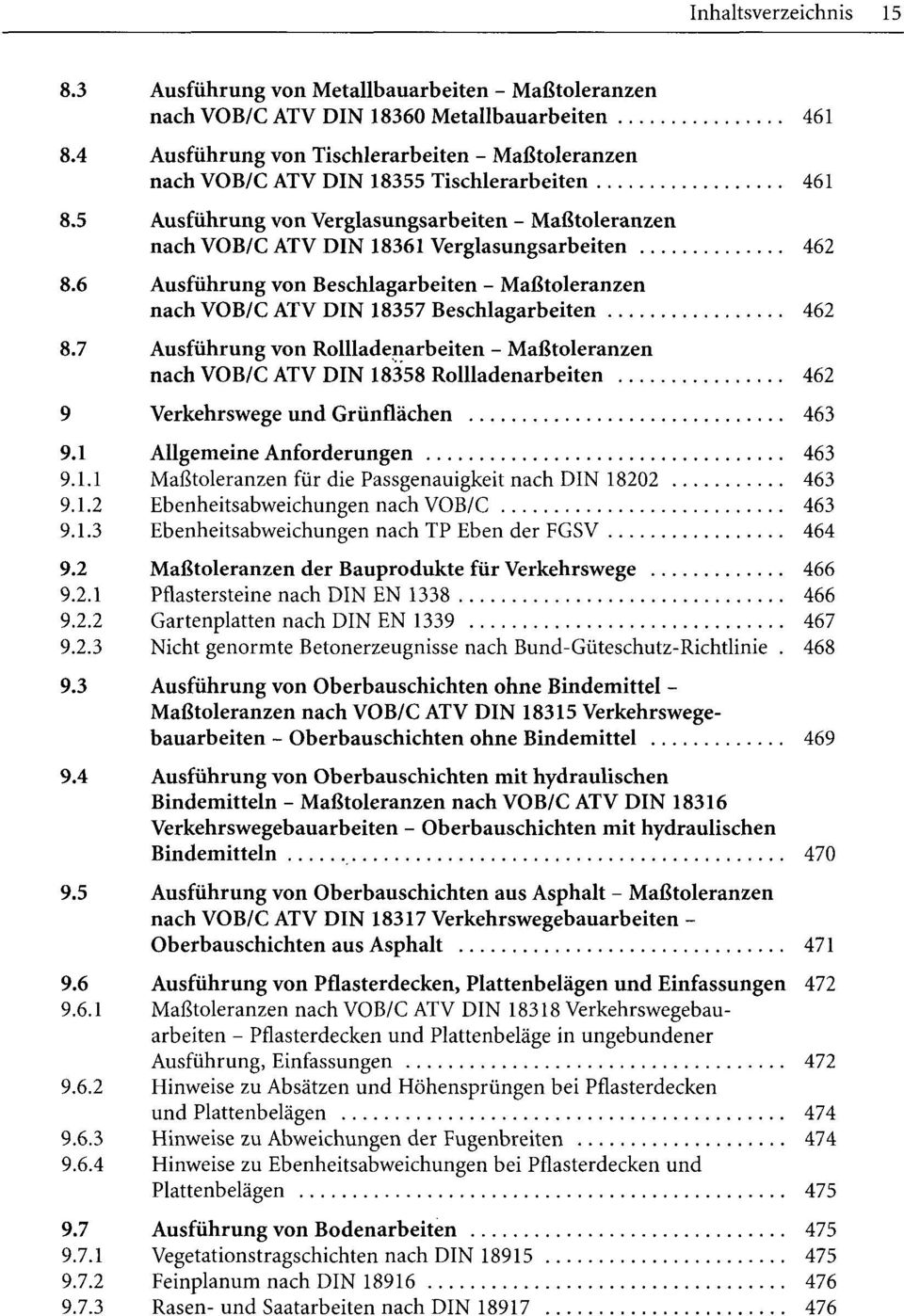 5 Ausführung von Verglasungsarbeiten - Maßtoleranzen nach VOB/C ATV DIN 18361 Verglasungsarbeiten 462 8.