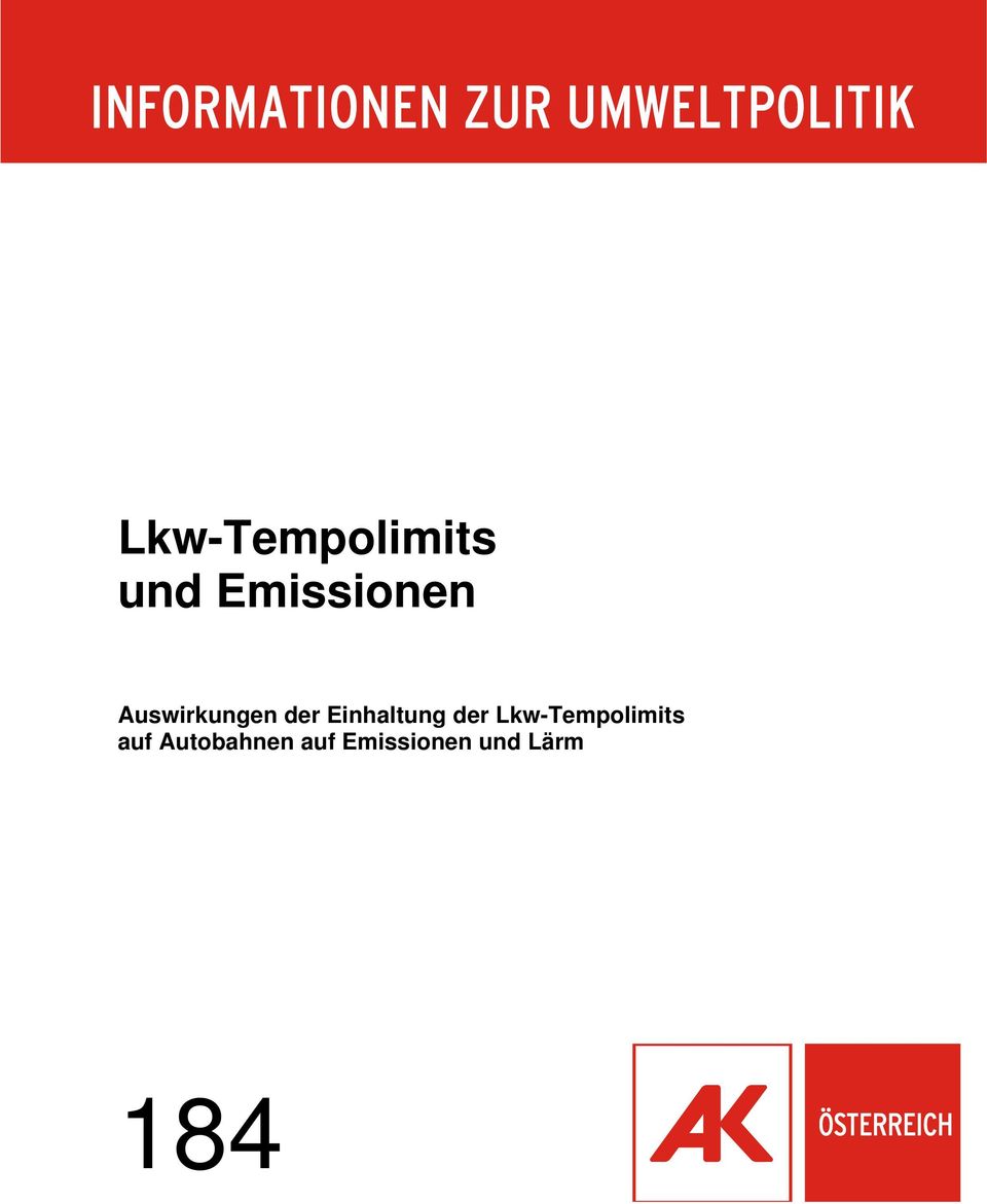 der Lkw-Tempolimits auf