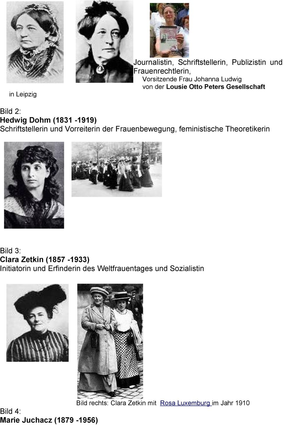 Frauenbewegung, feministische Theoretikerin Bild 3: Clara Zetkin (1857-1933) Initiatorin und Erfinderin des