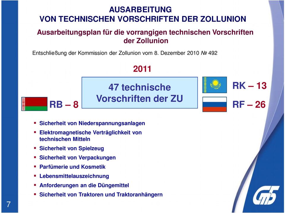 Dezember 2010 492 2011 RB 8 47 technische Vorschriften der ZU RK 13 RF 26 7 Sicherheit von Niederspannungsanlagen Elektromagnetische