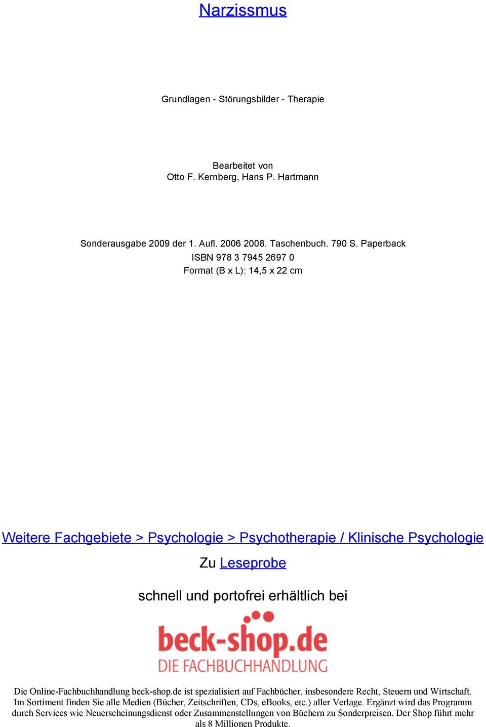 bei Die Online-Fachbuchhandlung beck-shop.de ist spezialisiert auf Fachbücher, insbesondere Recht, Steuern und Wirtschaft.