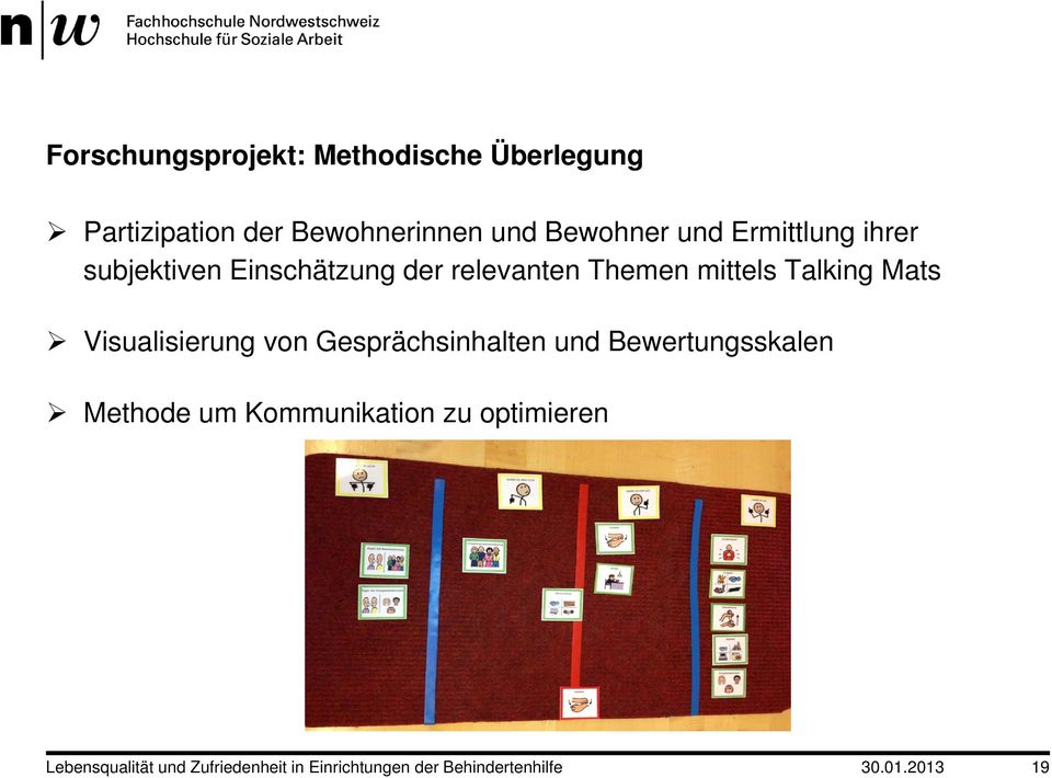 Visualisierung von Gesprächsinhalten und Bewertungsskalen Methode um Kommunikation zu