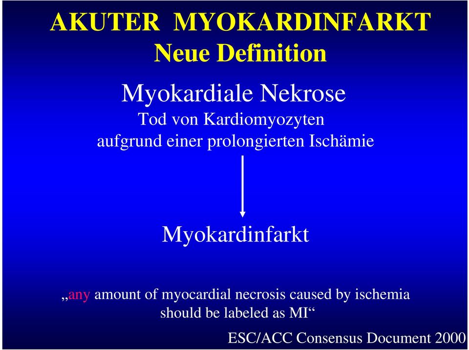 Myokardinfarkt any amount of myocardial necrosis caused by