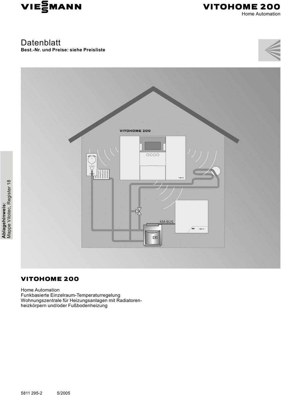 VITOHOME 200 Home Automation Funkbasierte Einzelraum-Temperaturregelung