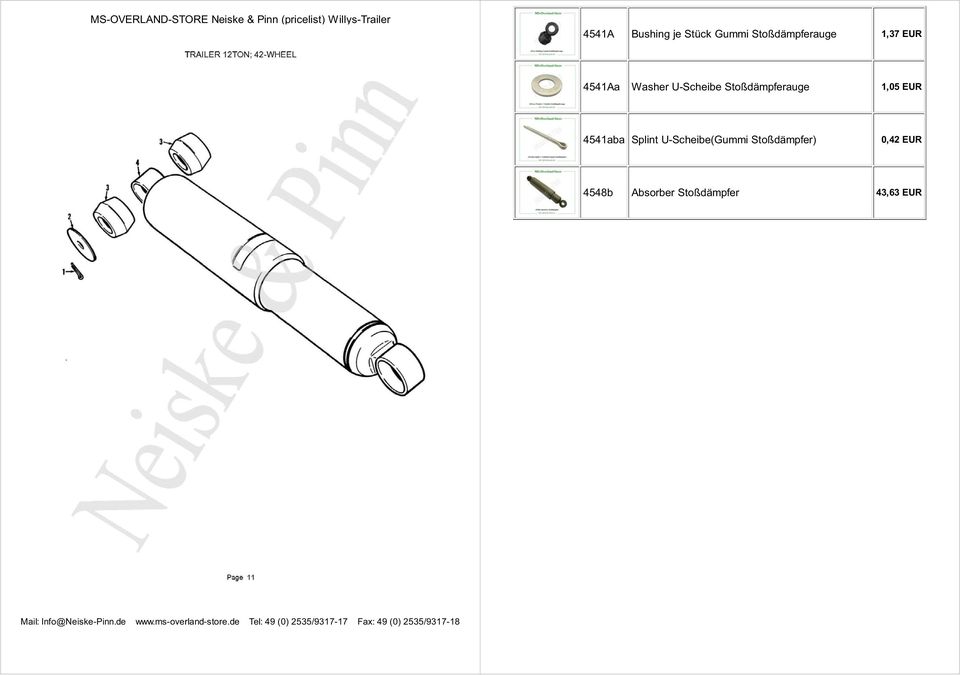 Stoßdämpferauge 1,05 EUR 4541aba Splint