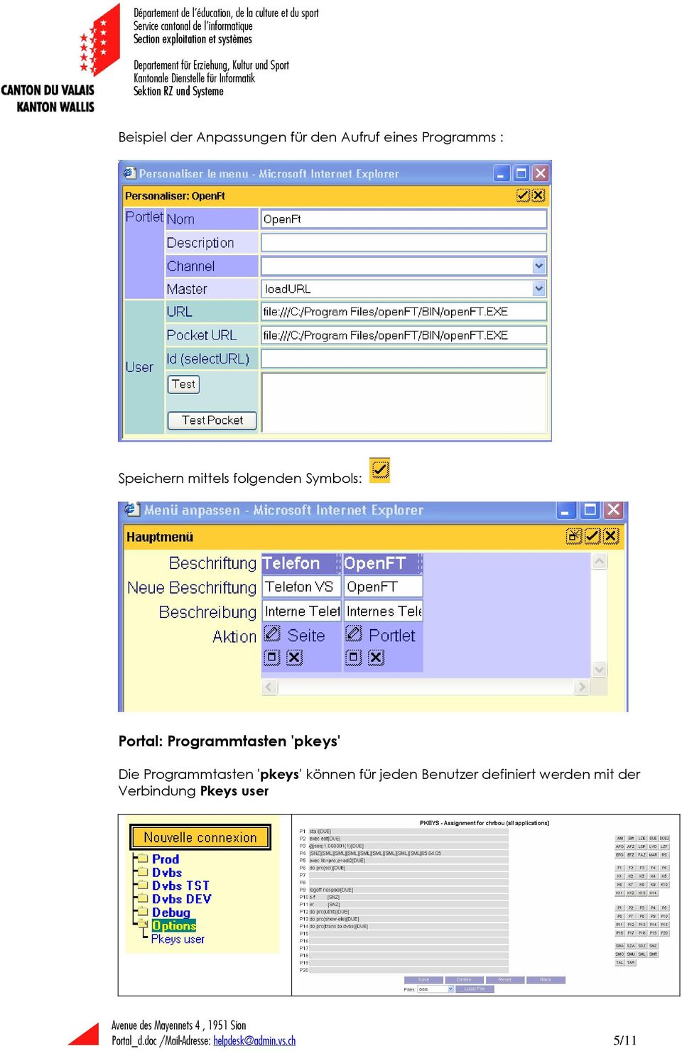 Programmtasten 'pkeys' können für jeden Benutzer definiert werden mit