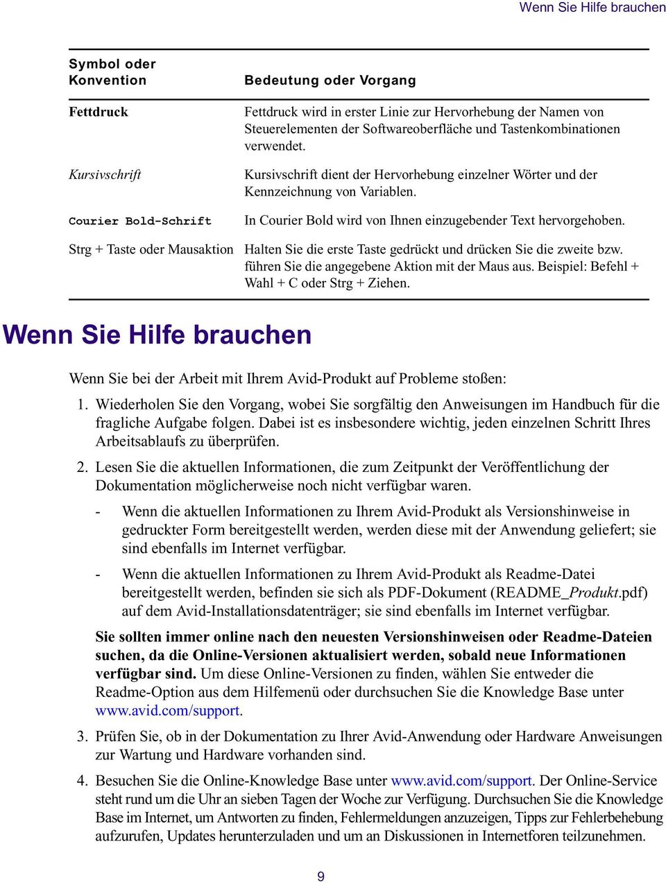 In Courier Bold wird von Ihnen einzugebender Text hervorgehoben. Halten Sie die erste Taste gedrückt und drücken Sie die zweite bzw. führen Sie die angegebene Aktion mit der Maus aus.