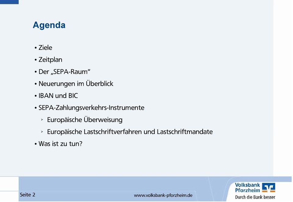 SEPA-Zahlungsverkehrs-Instrumente Europäische