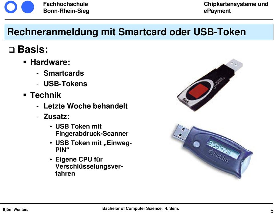 Token mit Fingerabdruck-Scanner USB Token mit