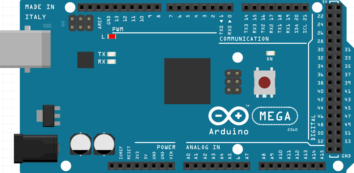 Der Arduino hat auf dem Board eine LED, die mit Pin 13