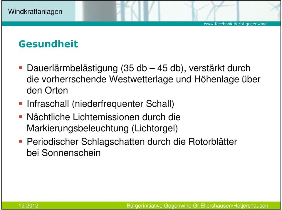 (niederfrequenter Schall) Nächtliche Lichtemissionen durch die