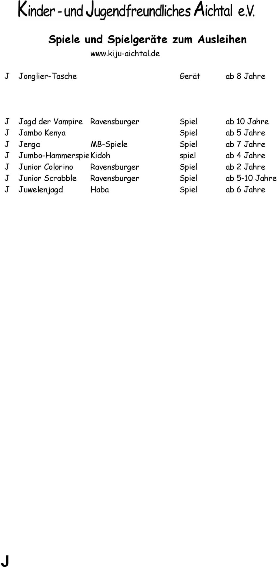 Jumbo-HammerspieKidoh spiel ab 4 Jahre J Junior Colorino Ravensburger Spiel ab 2