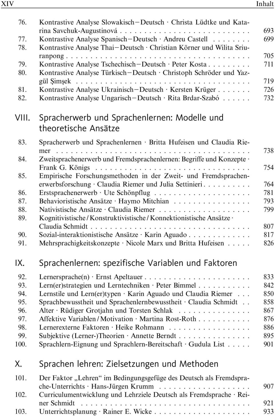 Kontrastive Analyse Türkisch Deutsch Christoph Schröder und Yazgül Şimşek... 719 81. Kontrastive Analyse Ukrainisch Deutsch Kersten Krüger... 726 82.