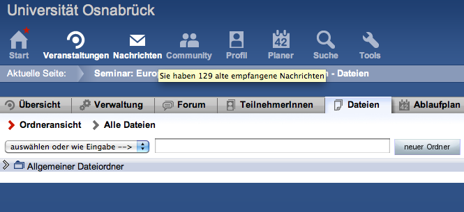 7. Lehrveranstaltungen Einige der Funktionen, die sie unter Ihren jeweiligen Lehrveranstaltungen finden, wurden bereits erklärt: Ankündigungen erstellen und Emails an TeilnehmerInnen verschicken.