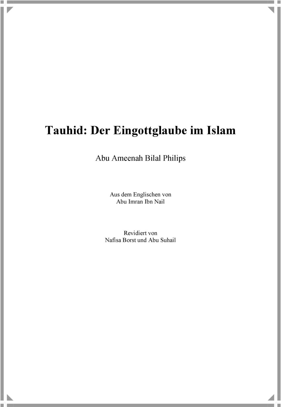 Englischen von Abu Imran Ibn Nail