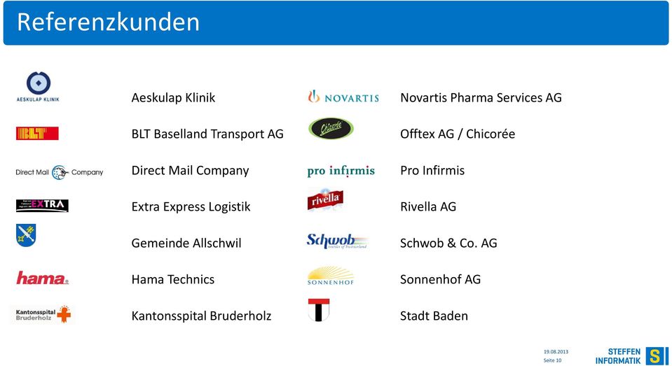 Company Extra Express Logistik Gemeinde Allschwil Hama Technics Kantonsspital Bruderholz